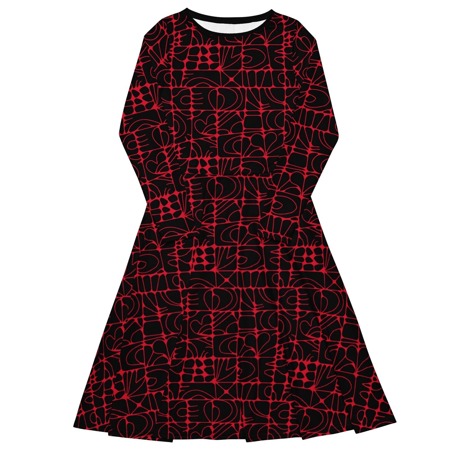 Midi Dress - STONE SPIRIT black red