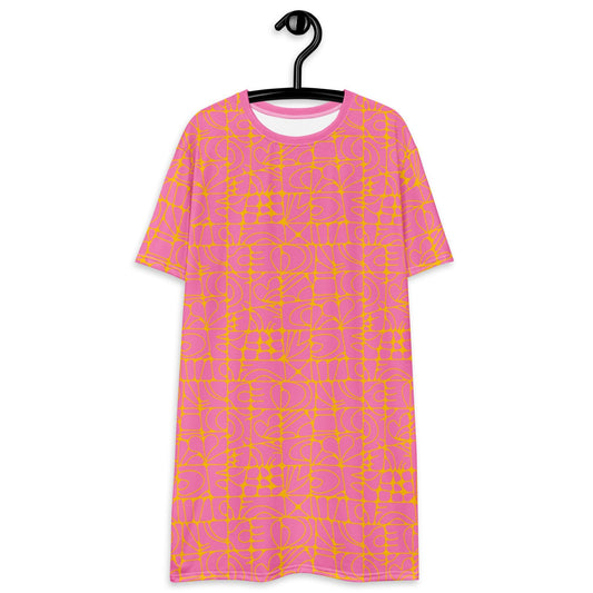 T-Shirt Dress - STONE SPIRIT pink yellow