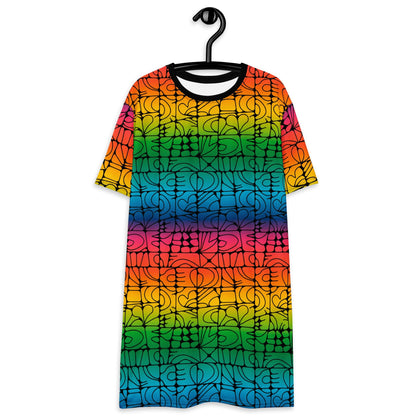 T-Shirt Dress - STONE SPIRIT rainbow black