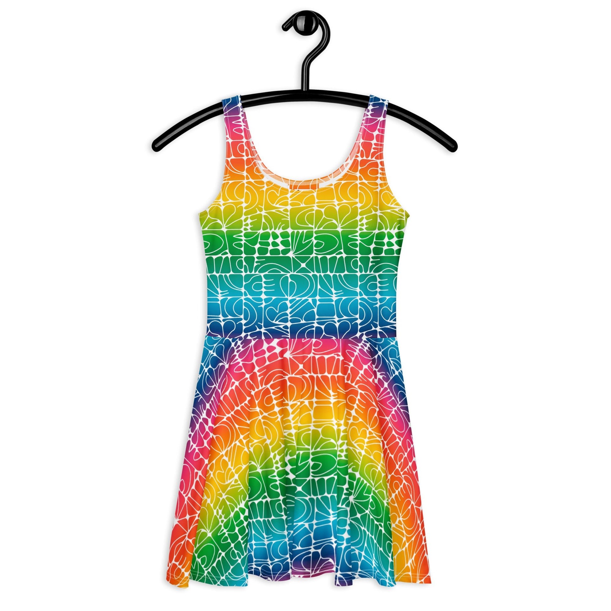 Skater Dress - STONE SPIRIT rainbow white