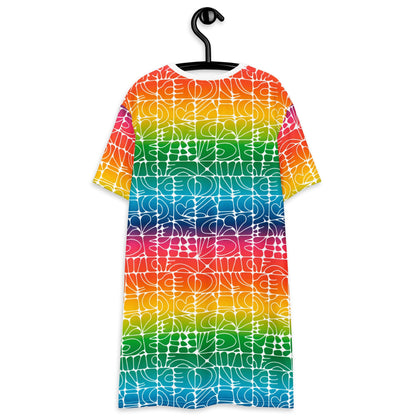 T-Shirt Dress - STONE SPIRIT rainbow white
