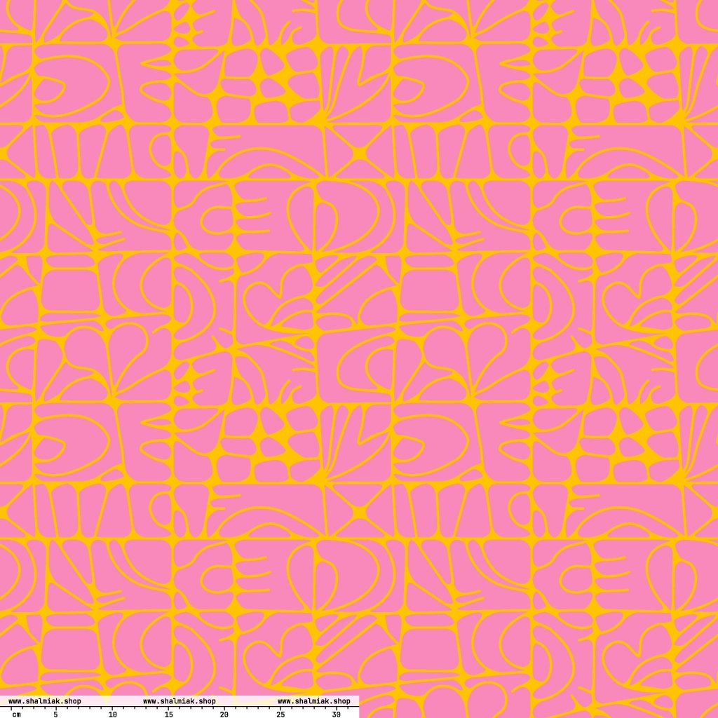 Fabric - STONE SPIRIT pink yellow