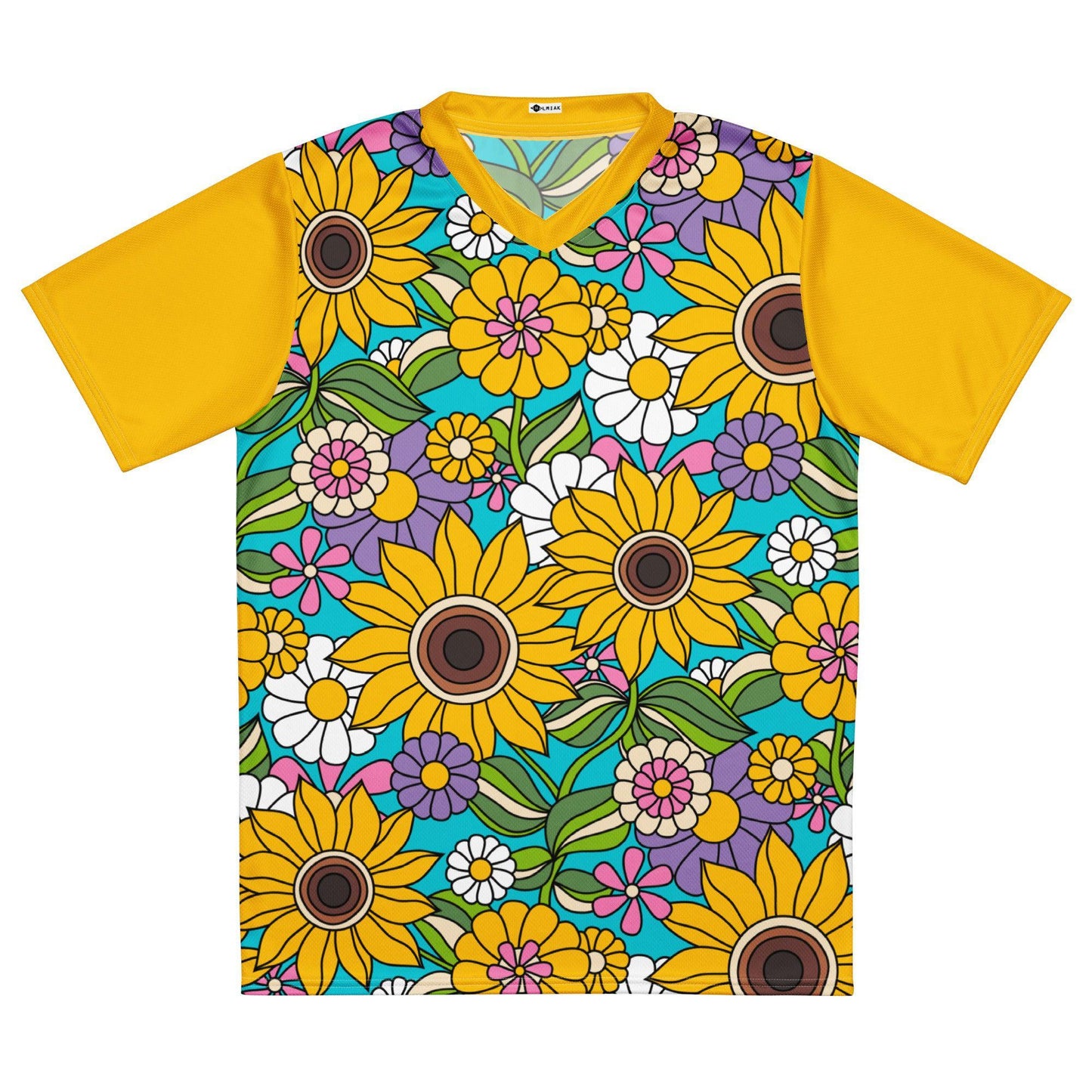 Sports Jersey - SUNDANCE turquoise - Bold sunflower print 6XL