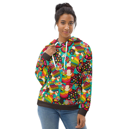 Hoodie - SWEET FREAK mint - Playful sweet treats print