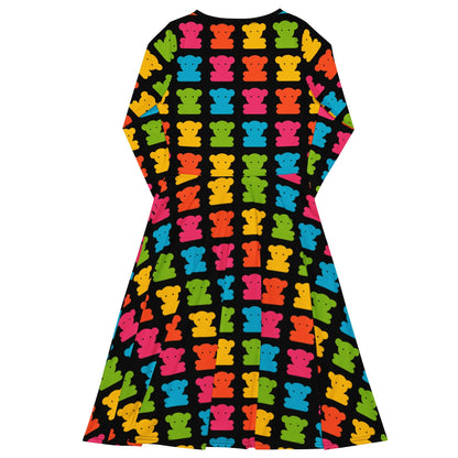 Midi Dress - SWEET TEDDY happy black