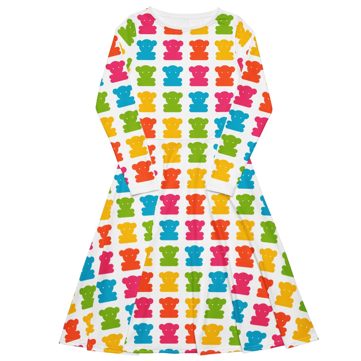 Midi Dress - SWEET TEDDY happy white