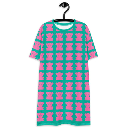 T-Shirt Dress - SWEET TEDDY pink mint