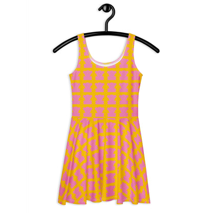 Skater Dress - SWEET TEDDY pink yellow