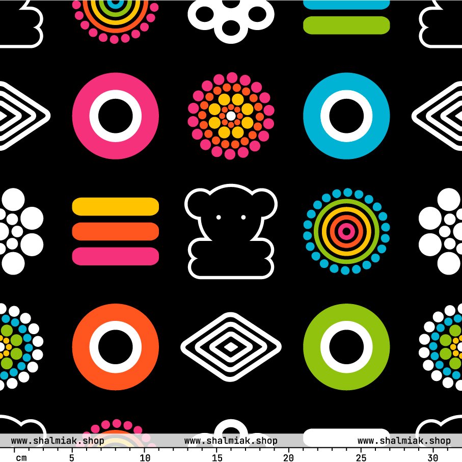 Fabric - SWEET CANDY - Colorful Candy Print