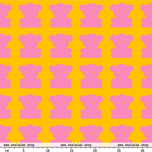 Fabric - SWEET TEDDY pink yellow