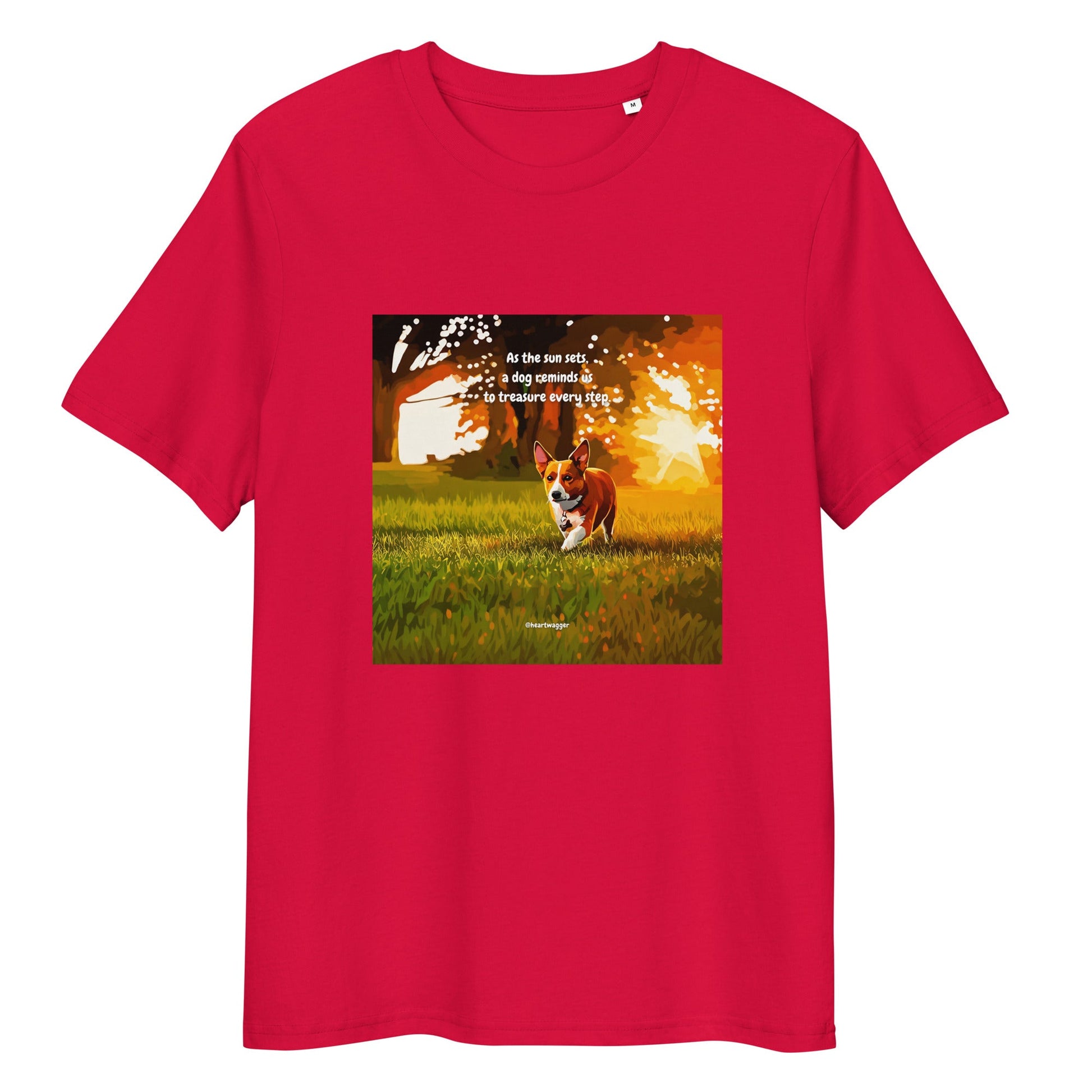 T-Shirt - As the sun sets, a dog reminds us to treasure every step Red
