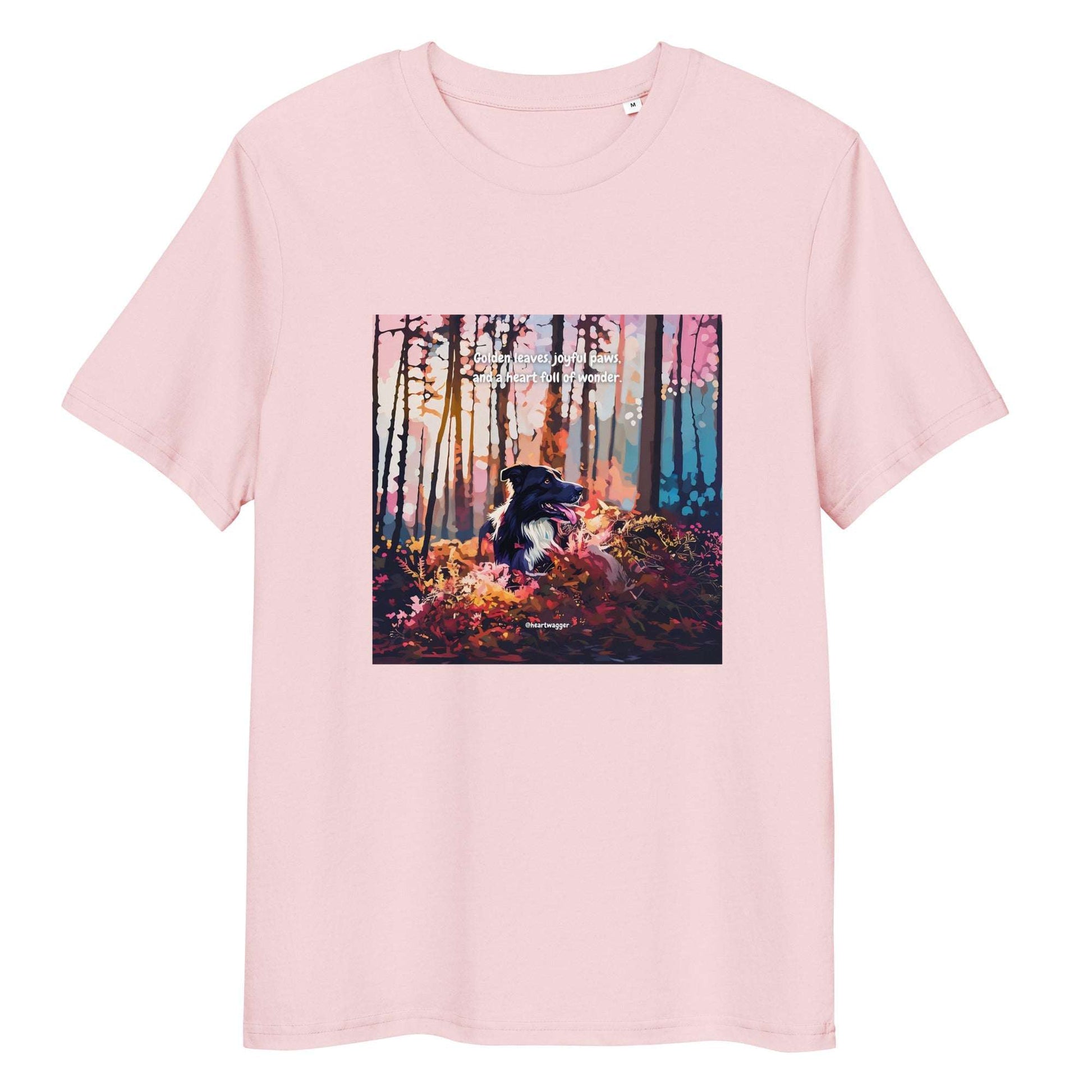 T-Shirt - Golden leaves, joyful paws, and a heart full of wonder Cotton Pink
