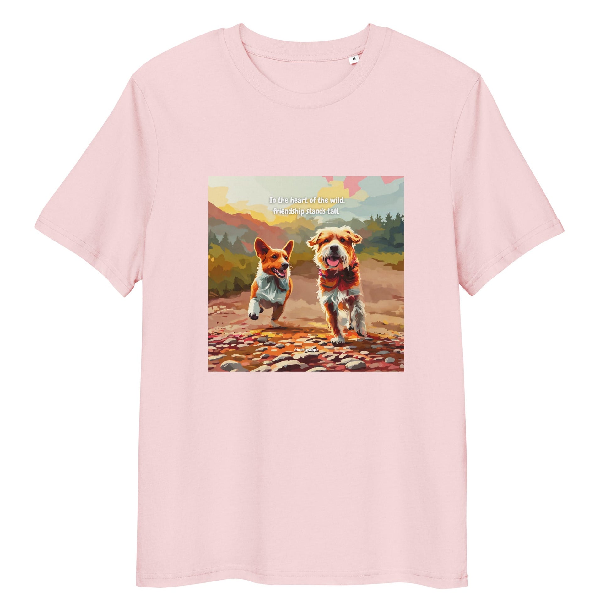T-Shirt - In the heart of the wild, friendship stands tall Cotton Pink