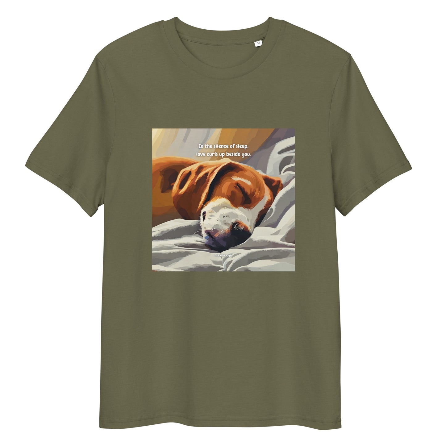 T-Shirt - In the silence of sleep, love curls up beside you Khaki