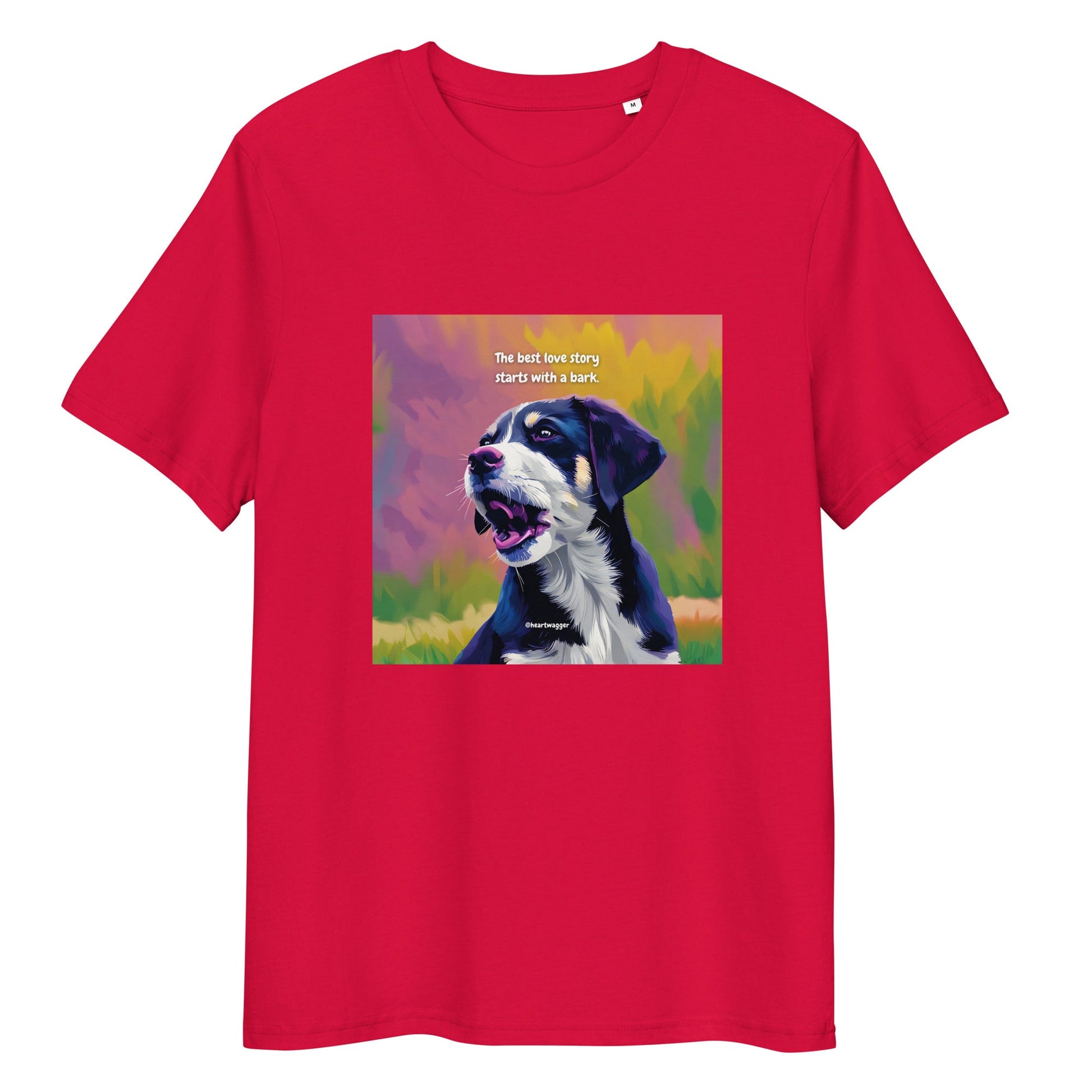T-Shirt - The best love story starts with a bark Red