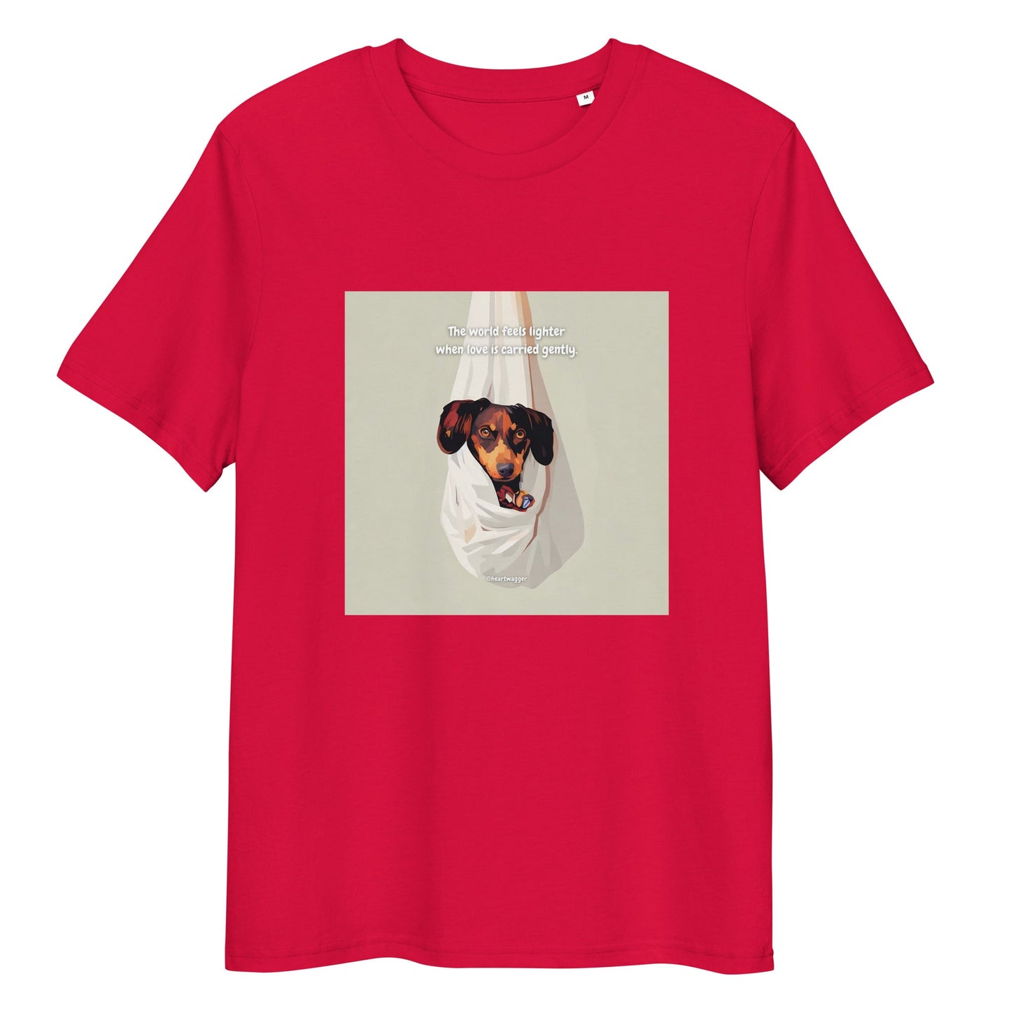T-Shirt - The world feels lighter when love is carried gently Red
