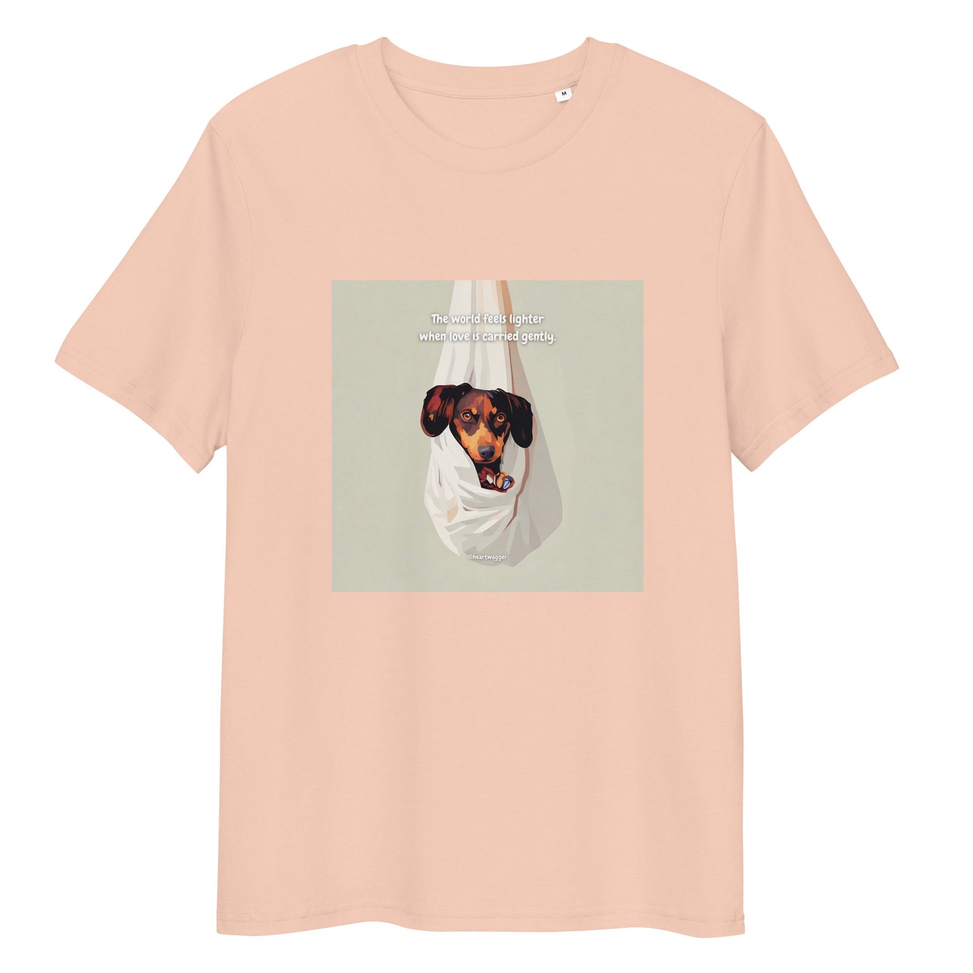 T-Shirt - The world feels lighter when love is carried gently Fraiche Peche