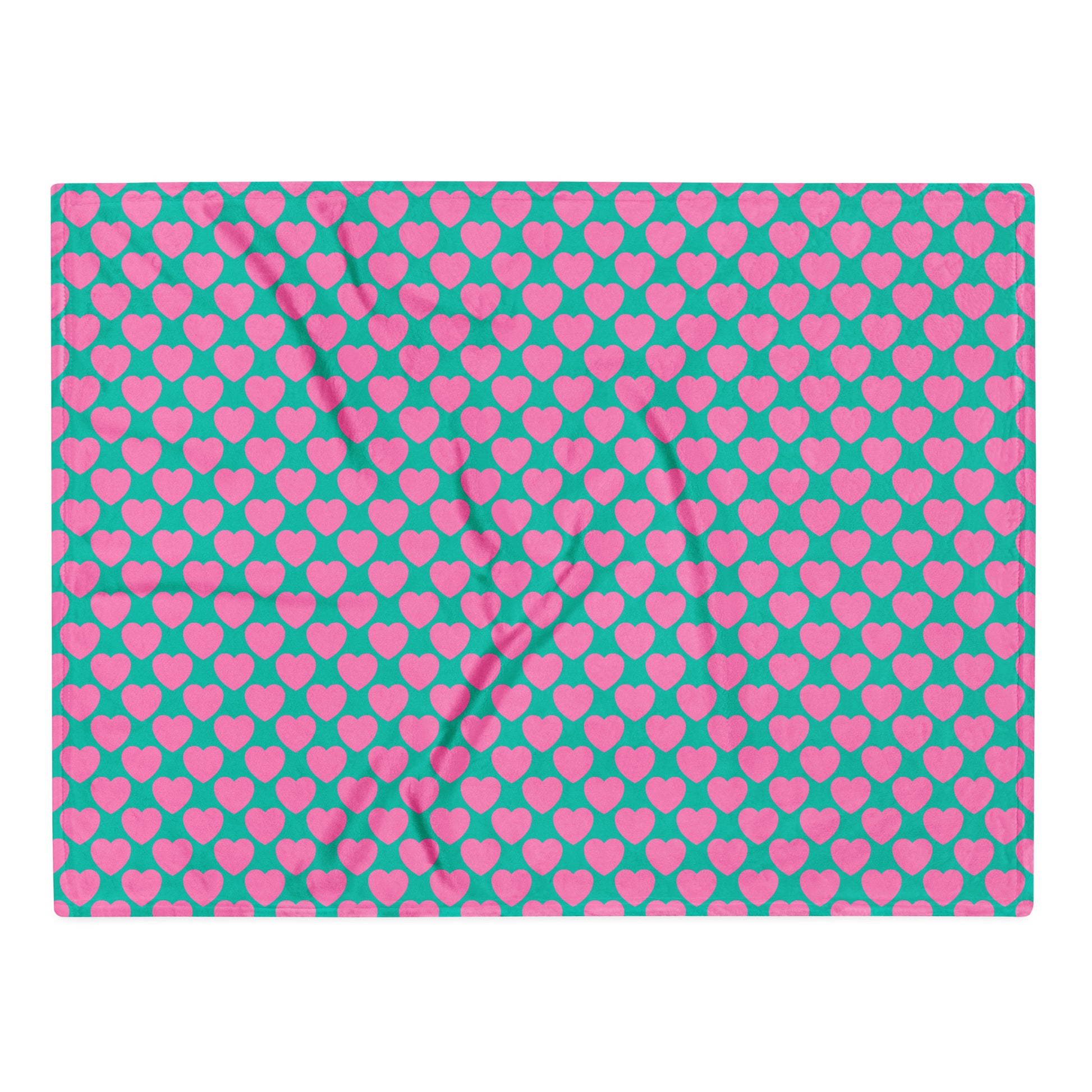 Blanket - ELLIE LOVE pink mint - Bold Heart Print