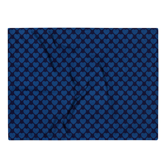 Blanket - ELLIE LOVE dark blue - Bold Heart Print
