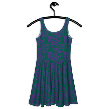 Skater Dress - TWEET LOVE green purple