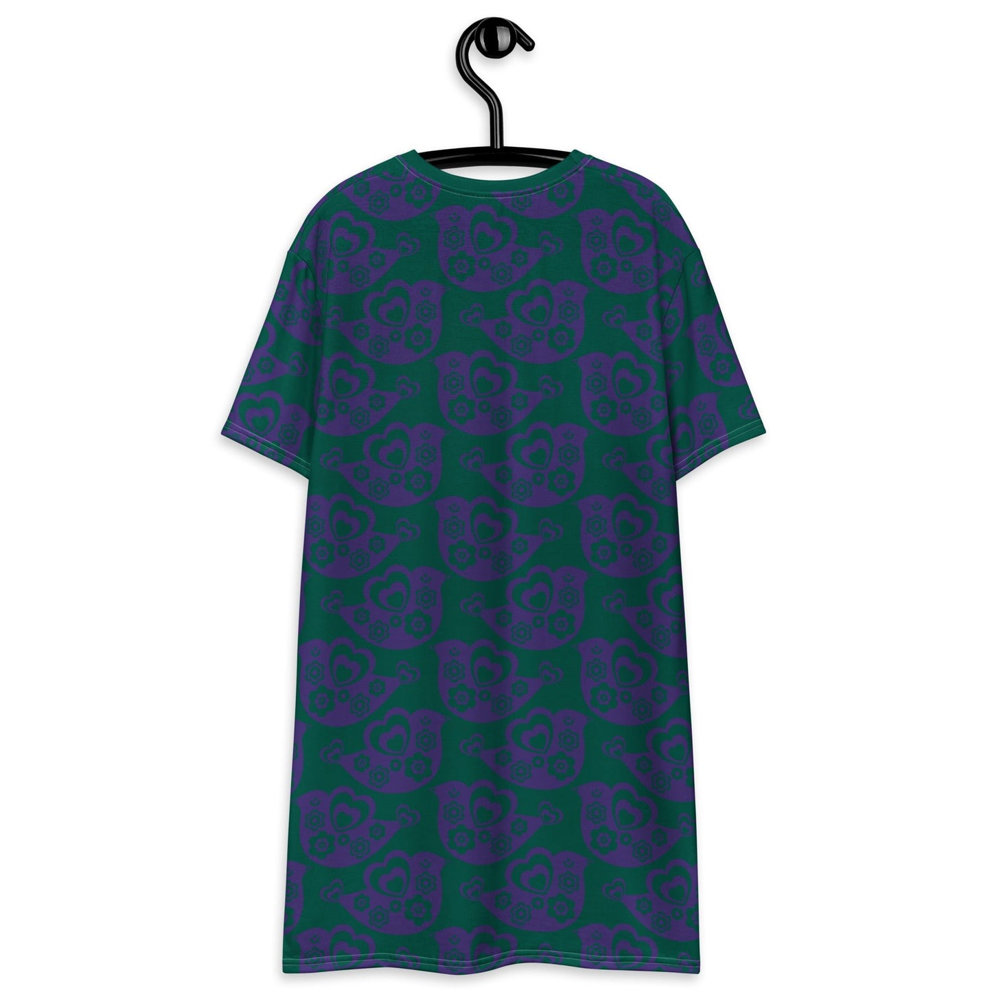 T-Shirt Dress - TWEET LOVE green purple