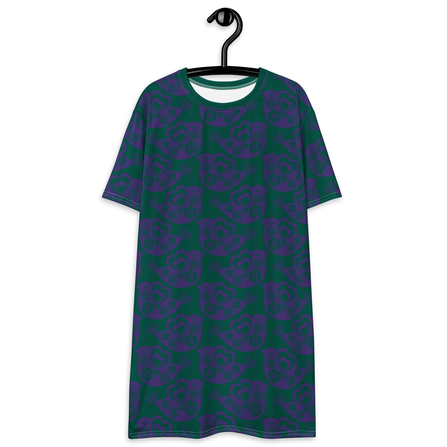 T-Shirt Dress - TWEET LOVE green purple