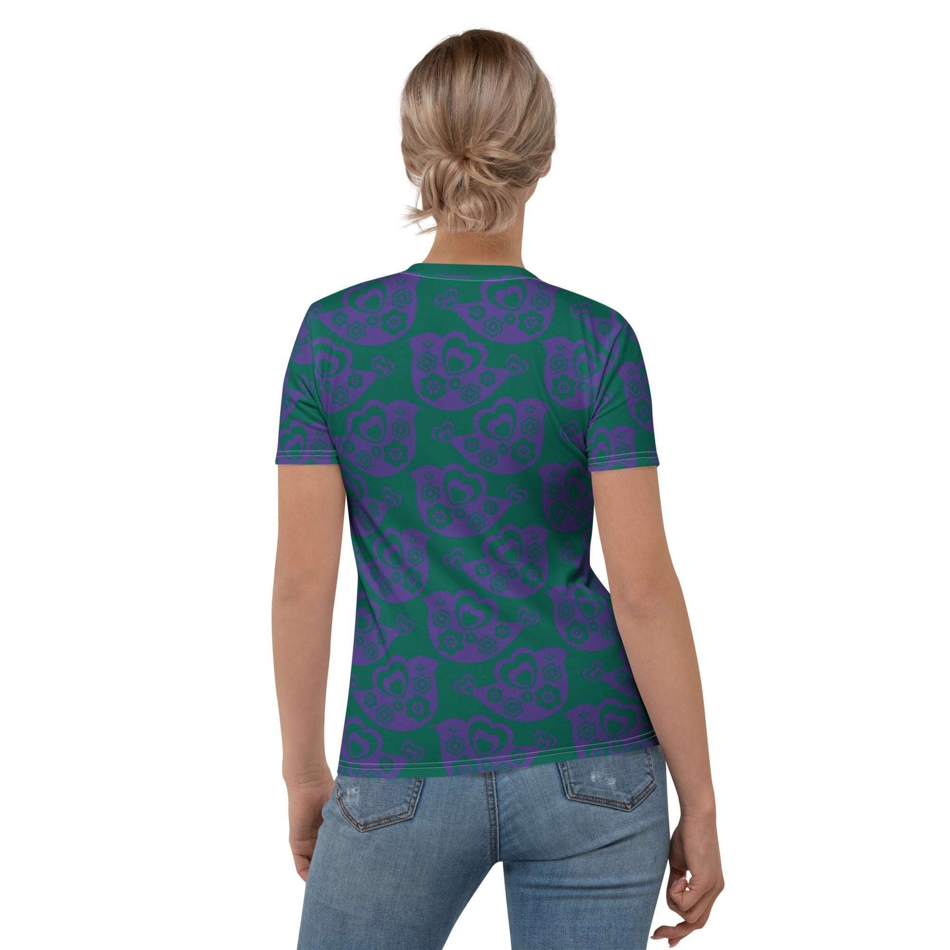 Woman's T-shirt - TWEET LOVE green purple