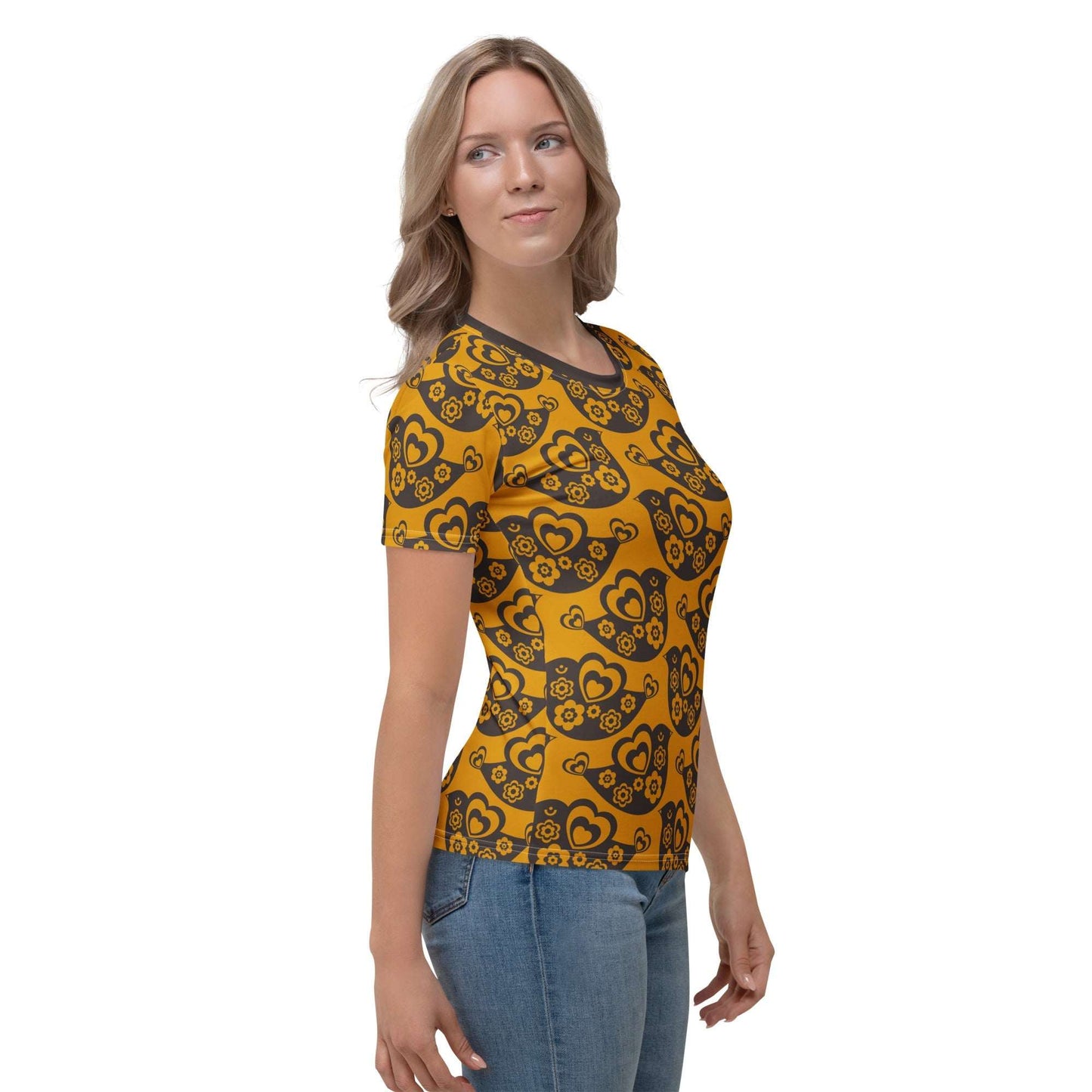 Woman's T-shirt - TWEET LOVE orange brown