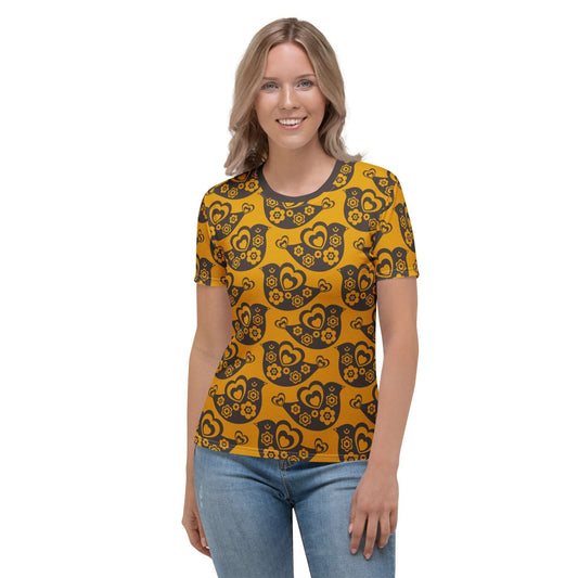 Woman's T-shirt - TWEET LOVE orange brown