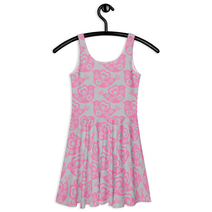 Skater Dress - TWEET LOVE pink grey