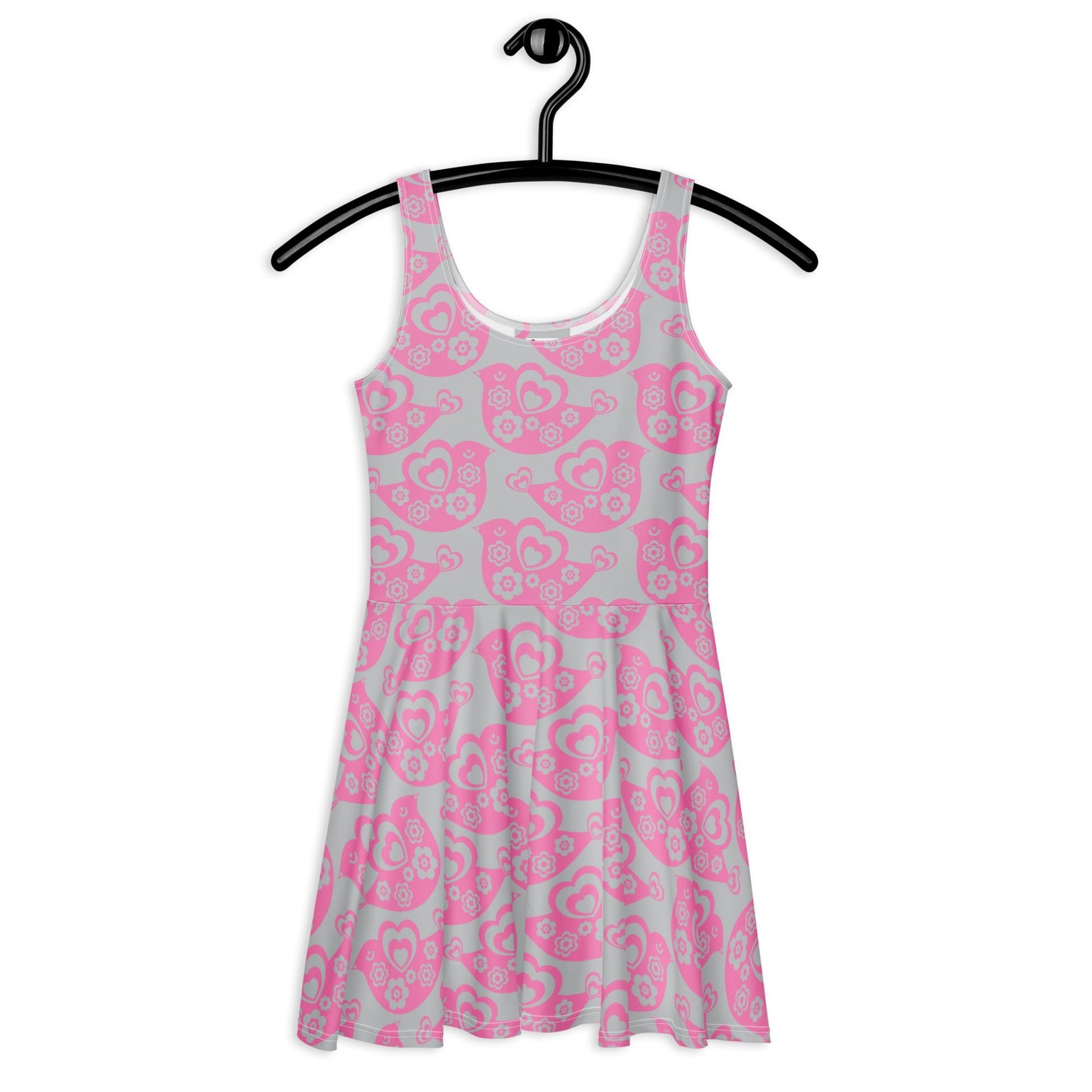 Skater Dress - TWEET LOVE pink grey