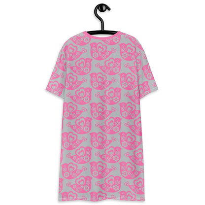 T-Shirt Dress - TWEET LOVE pink grey