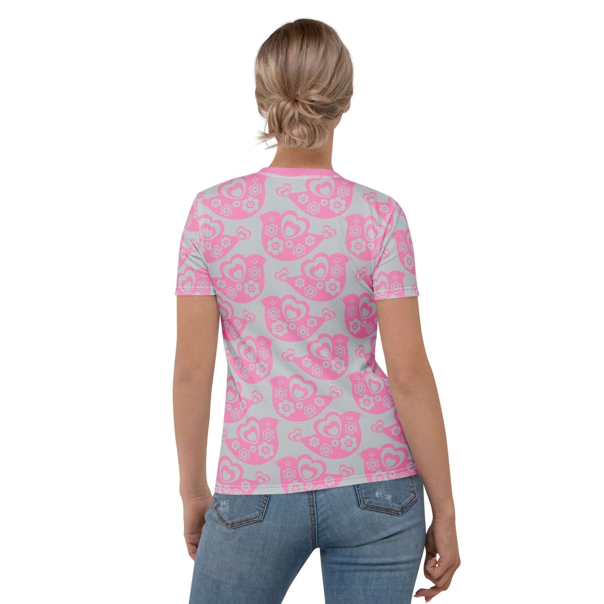 Woman's T-shirt - TWEET LOVE pink grey