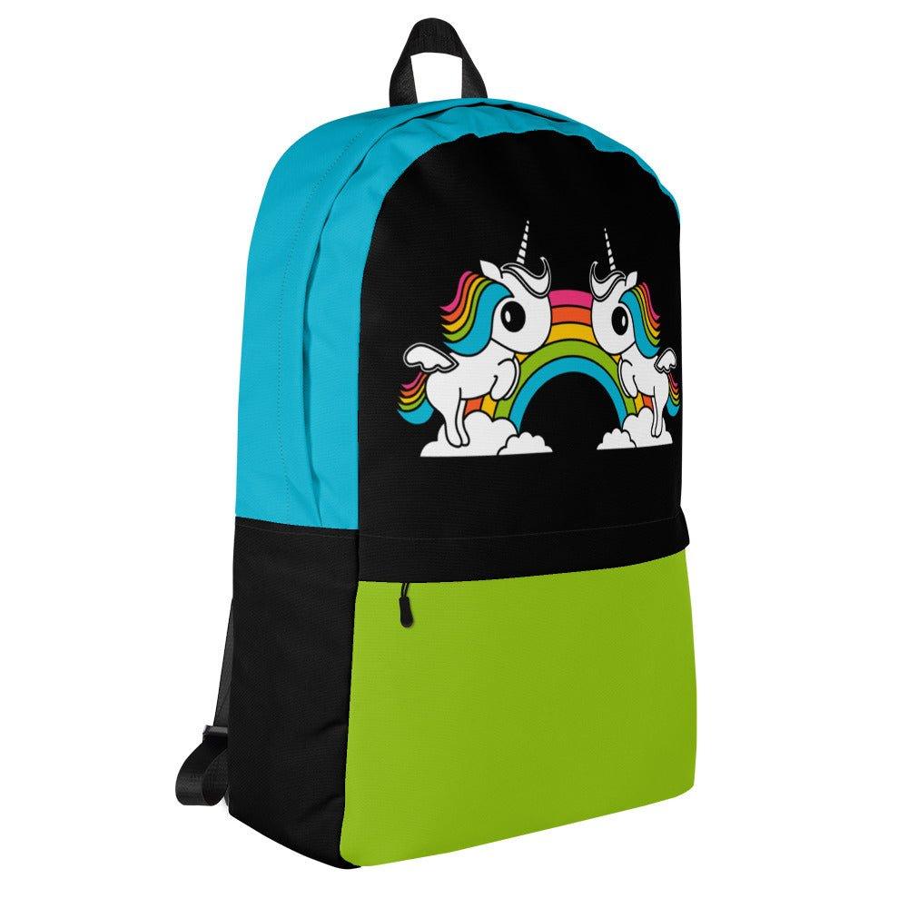 Backpack - UNIQUE black - Unicorns and rainbows