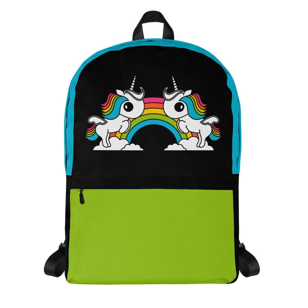 Backpack - UNIQUE black - Unicorns and rainbows