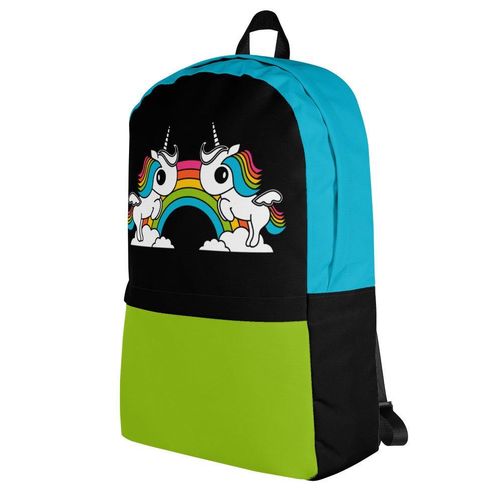 Backpack - UNIQUE black - Unicorns and rainbows