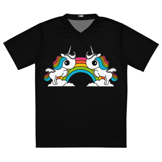 Sports Jersey - Sports Jersey - UNIQUE black (unicorns) - Unicorns and rainbows print 6XL