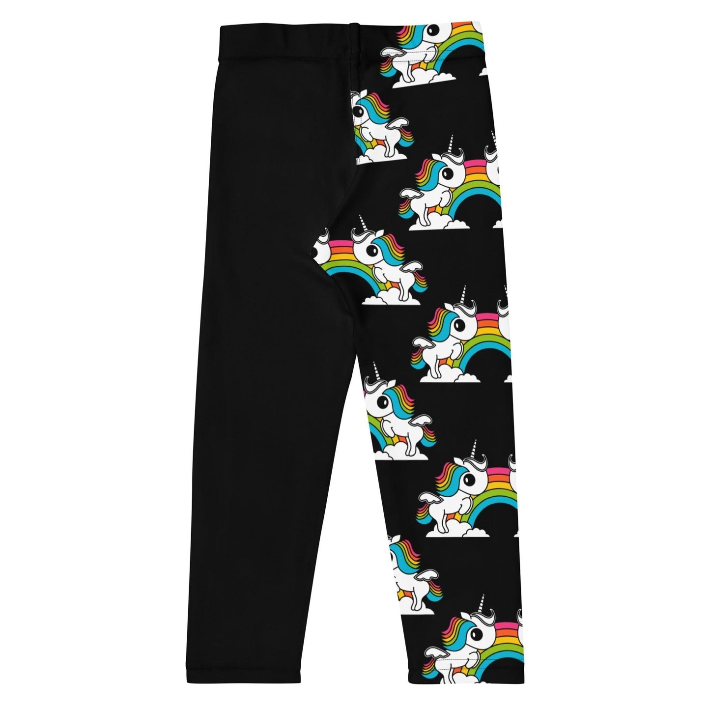 Kids' Leggings - UNIQUE black - Unicorns and rainbows