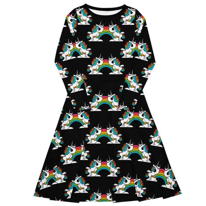 Midi Dress - UNIQUE black - Unicorns and rainbows