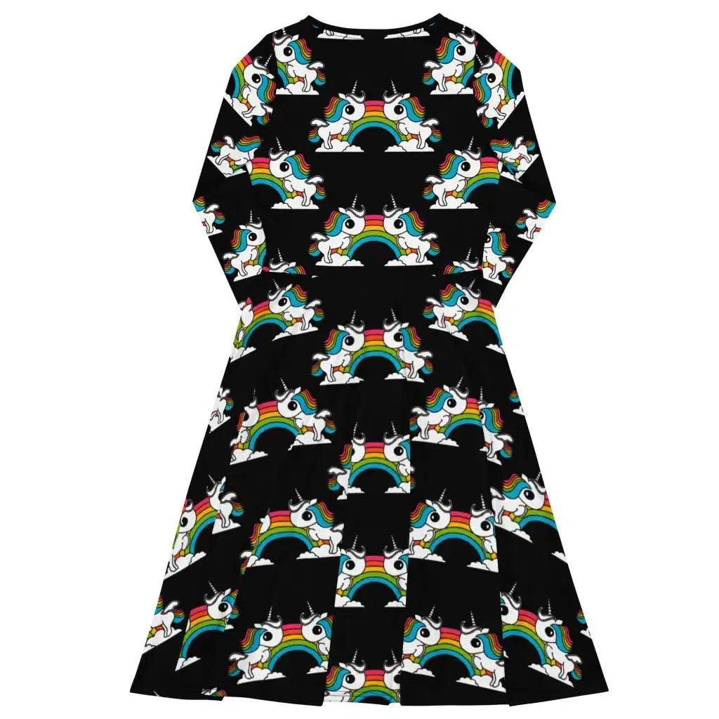 Midi Dress - UNIQUE black - Unicorns and rainbows