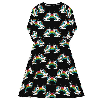 Midi Dress - UNIQUE black - Unicorns and rainbows