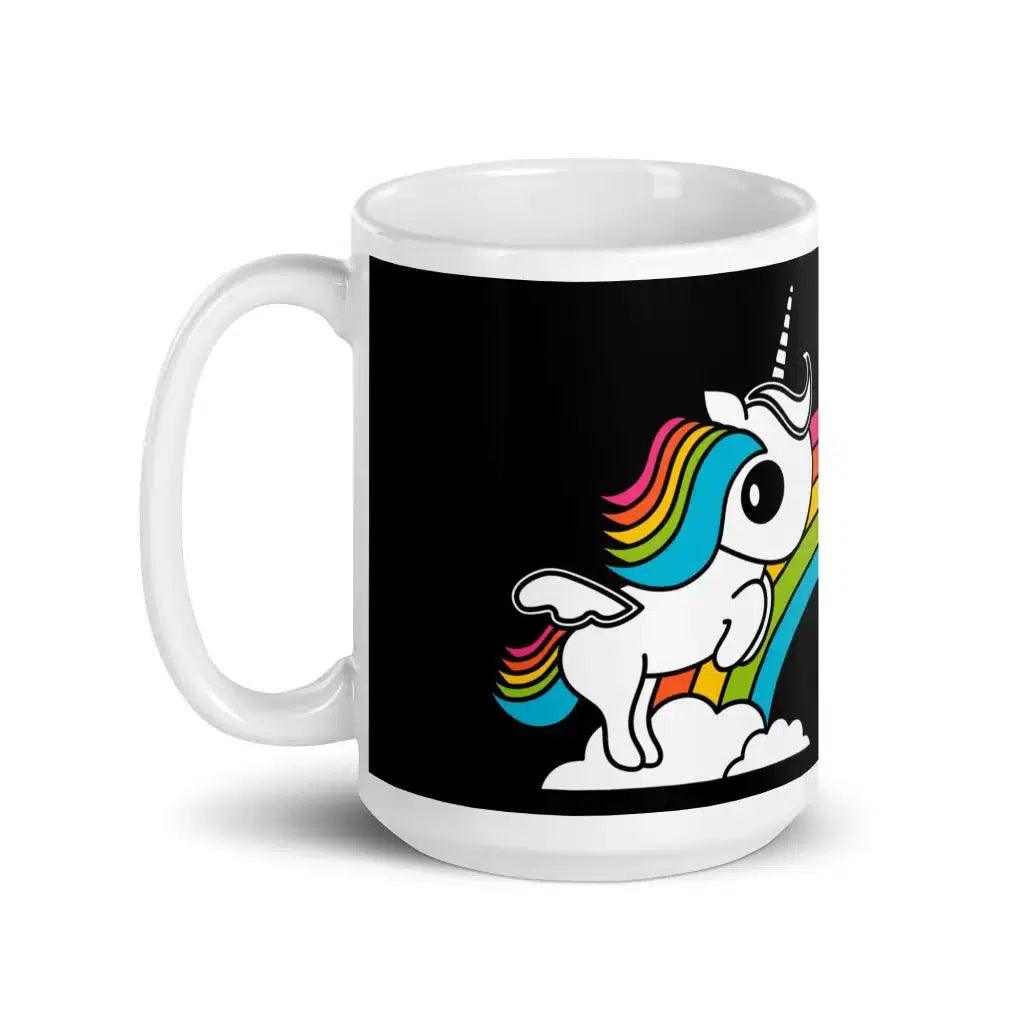 Mug - UNIQUE black - Unicorns and rainbows