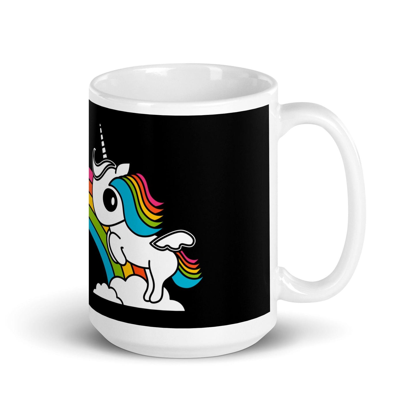 Mug - UNIQUE black - Unicorns and rainbows