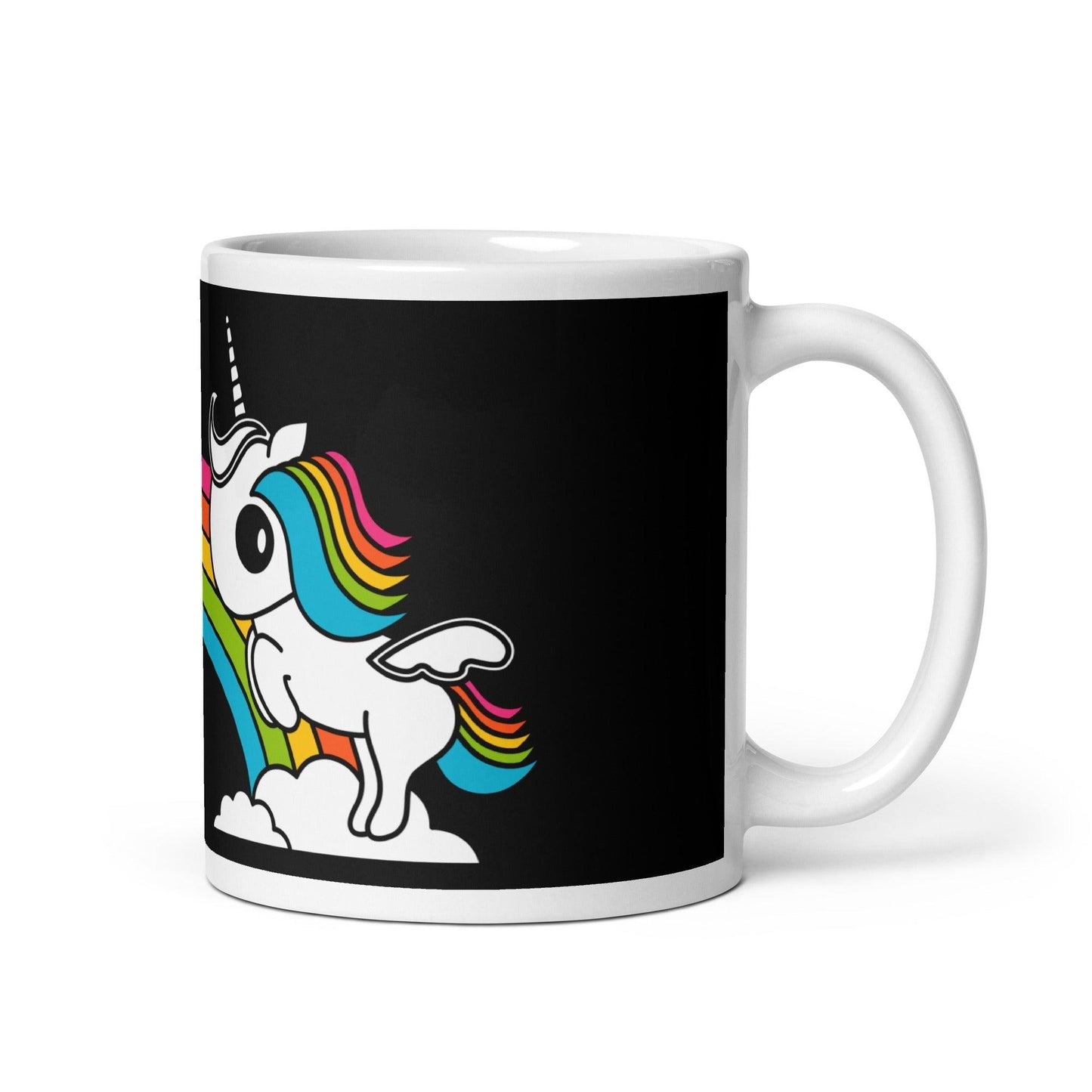 Mug - UNIQUE black - Unicorns and rainbows