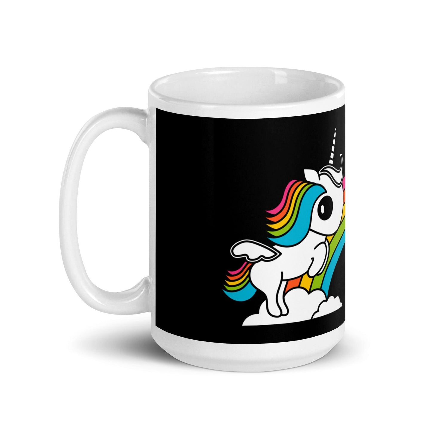 Mug - UNIQUE black - Unicorns and rainbows