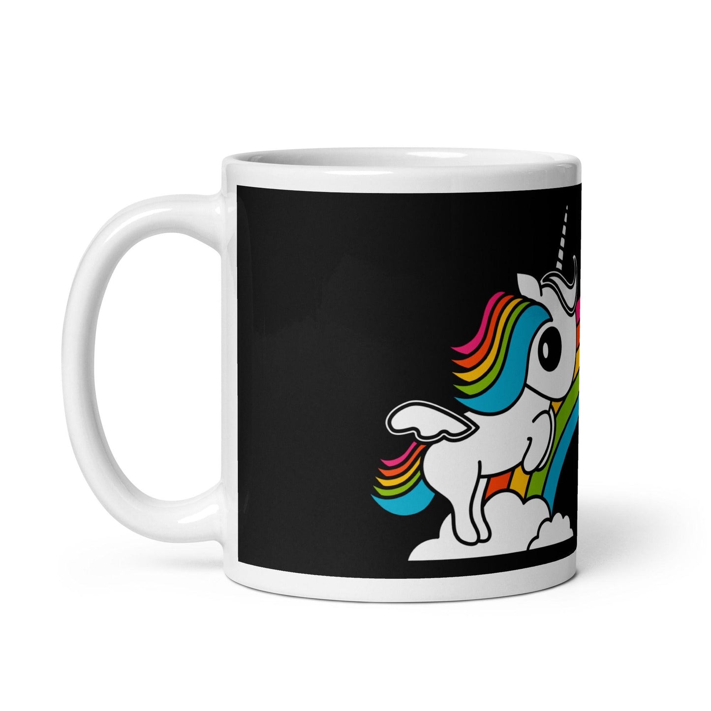 Mug - UNIQUE black - Unicorns and rainbows