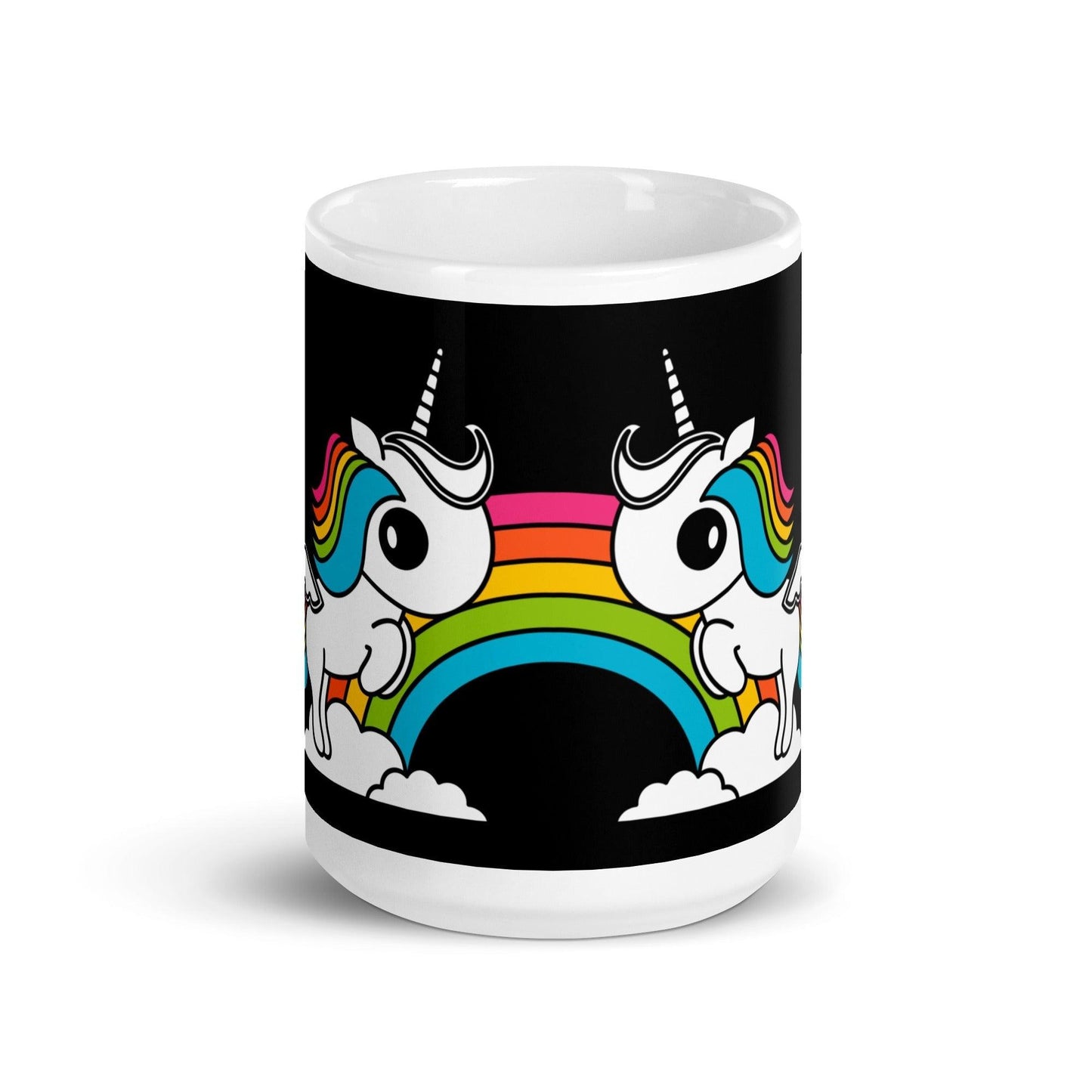 Mug - UNIQUE black - Unicorns and rainbows