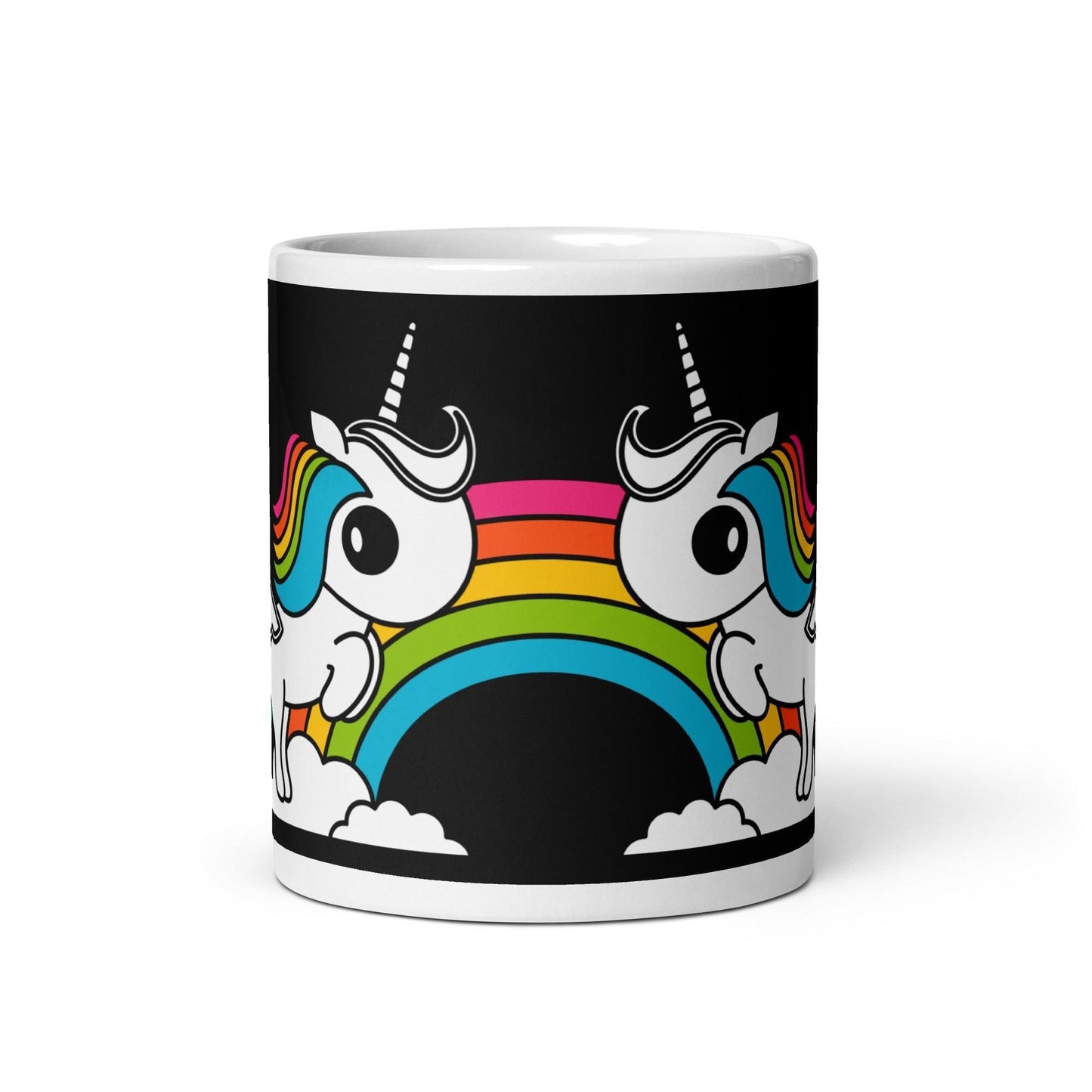 Mug - UNIQUE black - Unicorns and rainbows