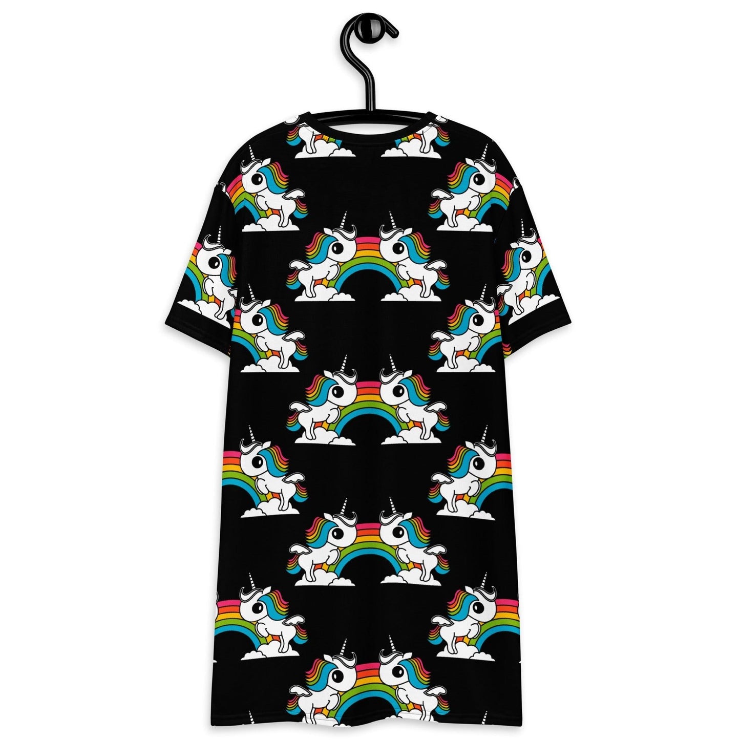 T-Shirt Dress - UNIQUE black - Unicorns and rainbows