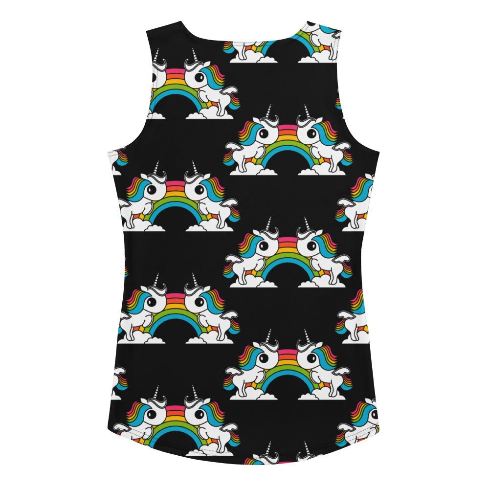 Tank Top - UNIQUE black - Unicorns and rainbows
